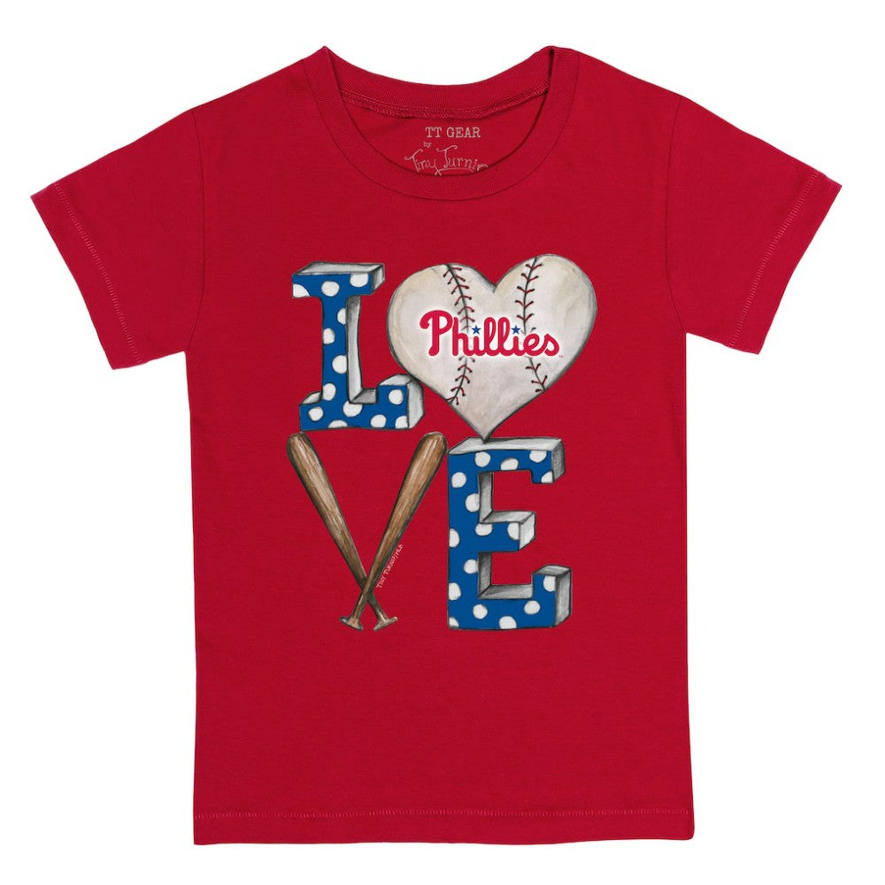 Philadelphia Phillies Tiny Turnip Youth Baseball Love T-Shirt - Red T-shirts