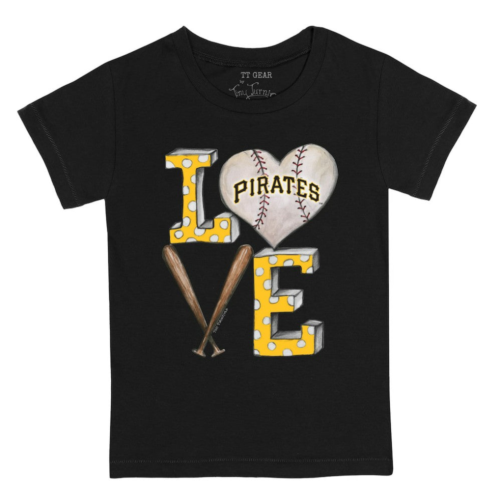 Pittsburgh Pirates Tiny Turnip Youth Baseball Love T-Shirt - Black T-shirts