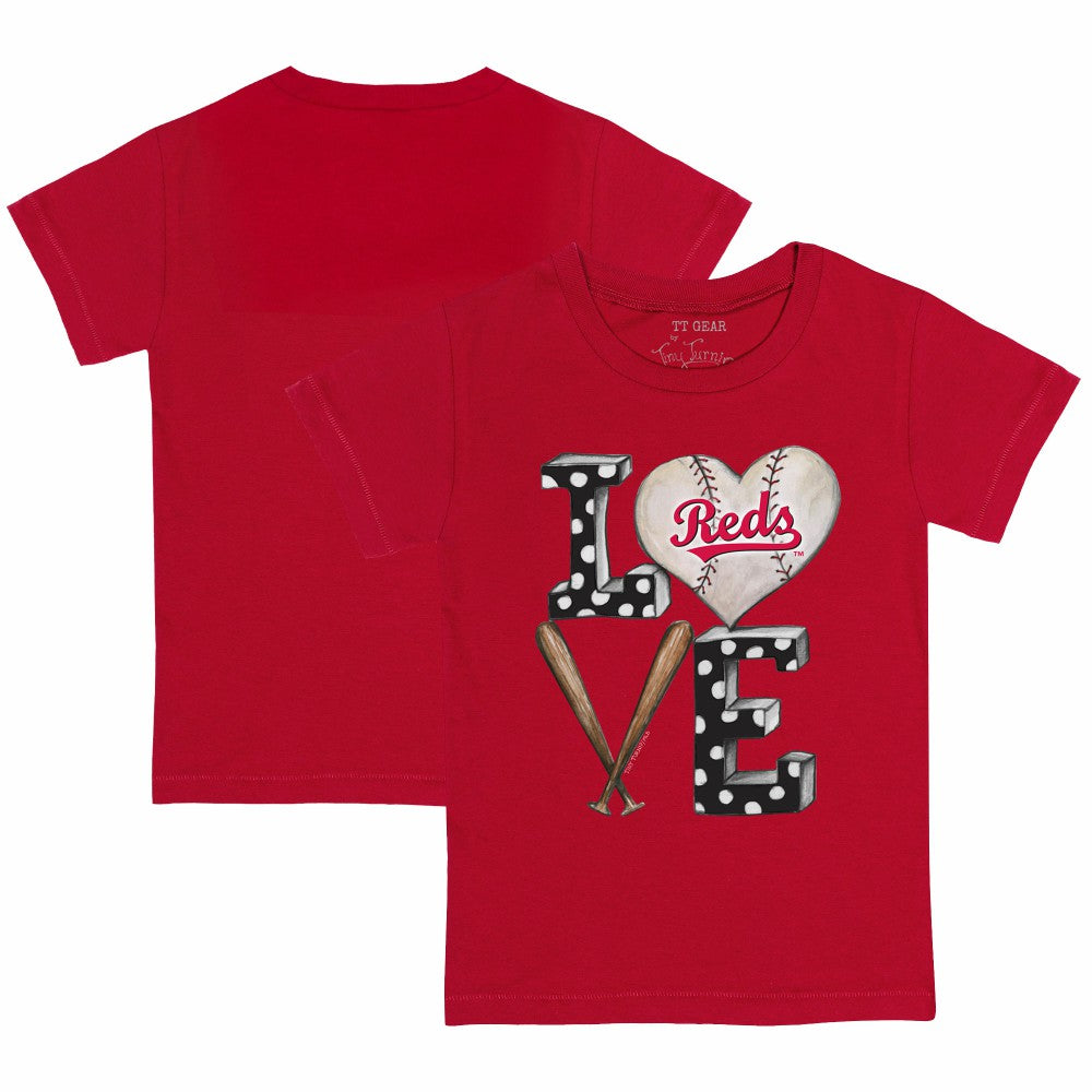 Cincinnati Reds Tiny Turnip Youth Baseball Love T-Shirt - Red T-shirts