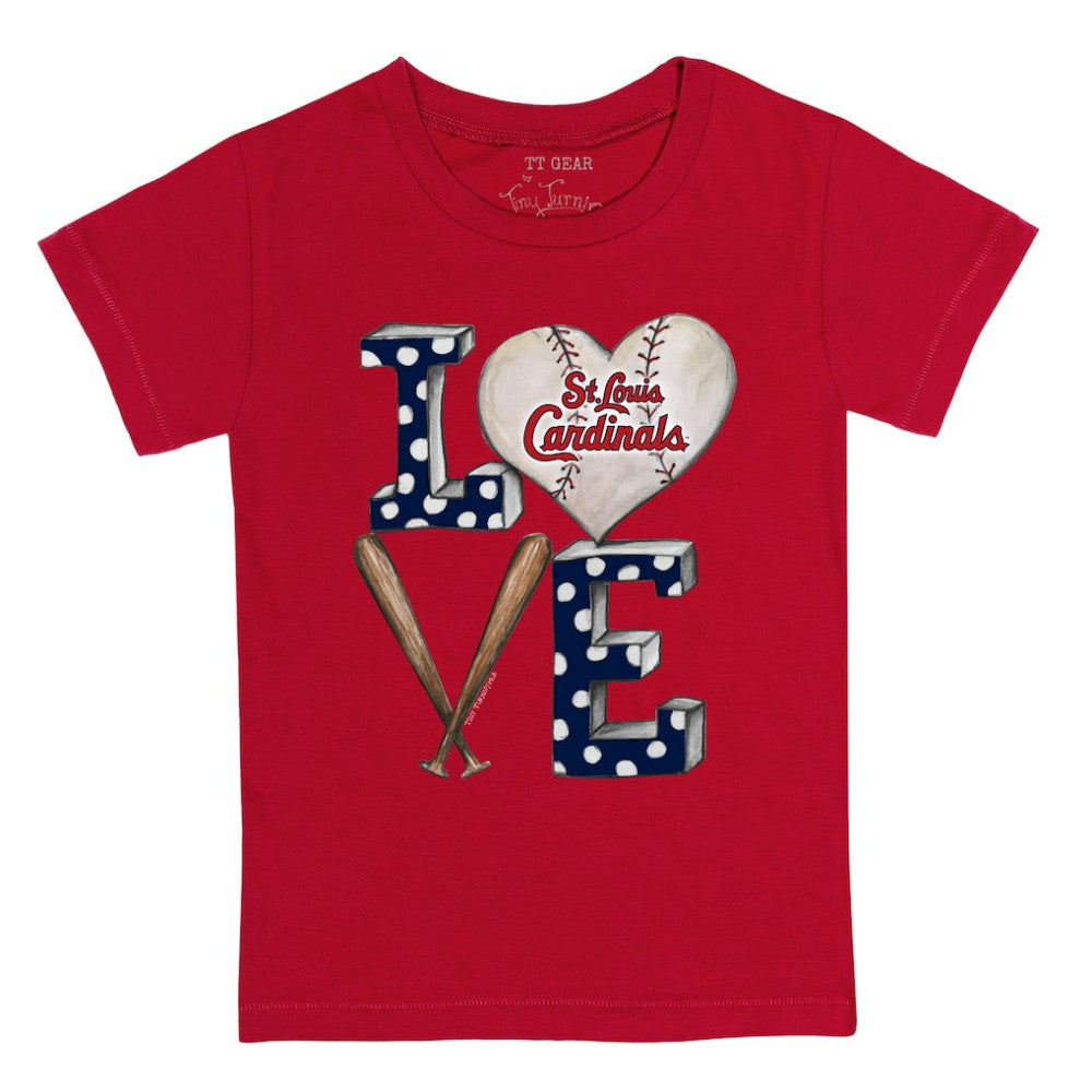 St. Louis Cardinals Tiny Turnip Youth Baseball Love T-Shirt - Red T-shirts