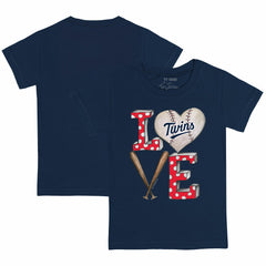 Minnesota Twins Tiny Turnip Youth Baseball Love T-Shirt - Navy T-shirts