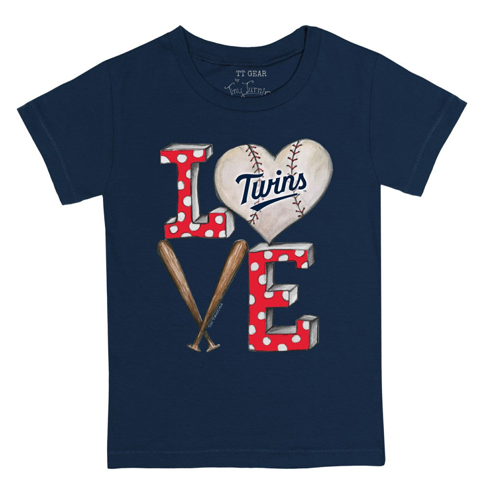 Minnesota Twins Tiny Turnip Youth Baseball Love T-Shirt - Navy T-shirts