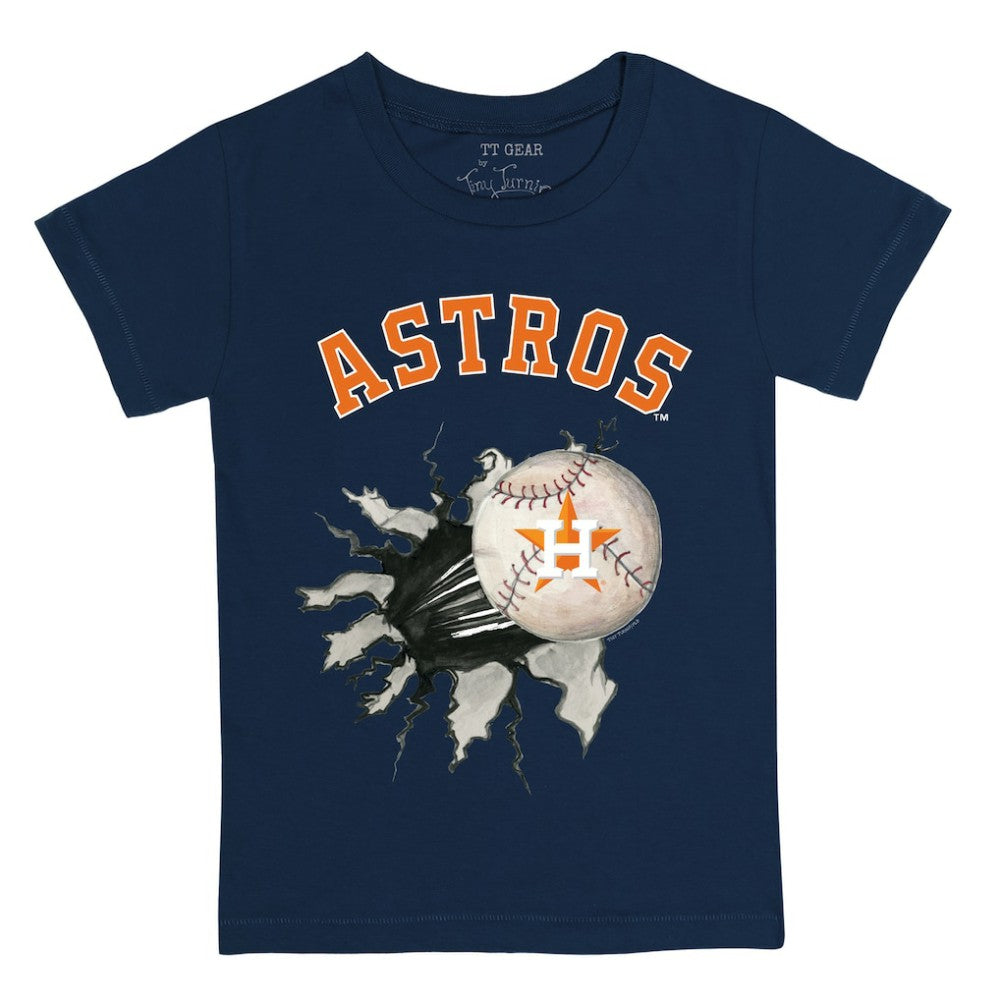 Houston Astros Tiny Turnip Youth Baseball Tear T-Shirt - Navy T-shirts