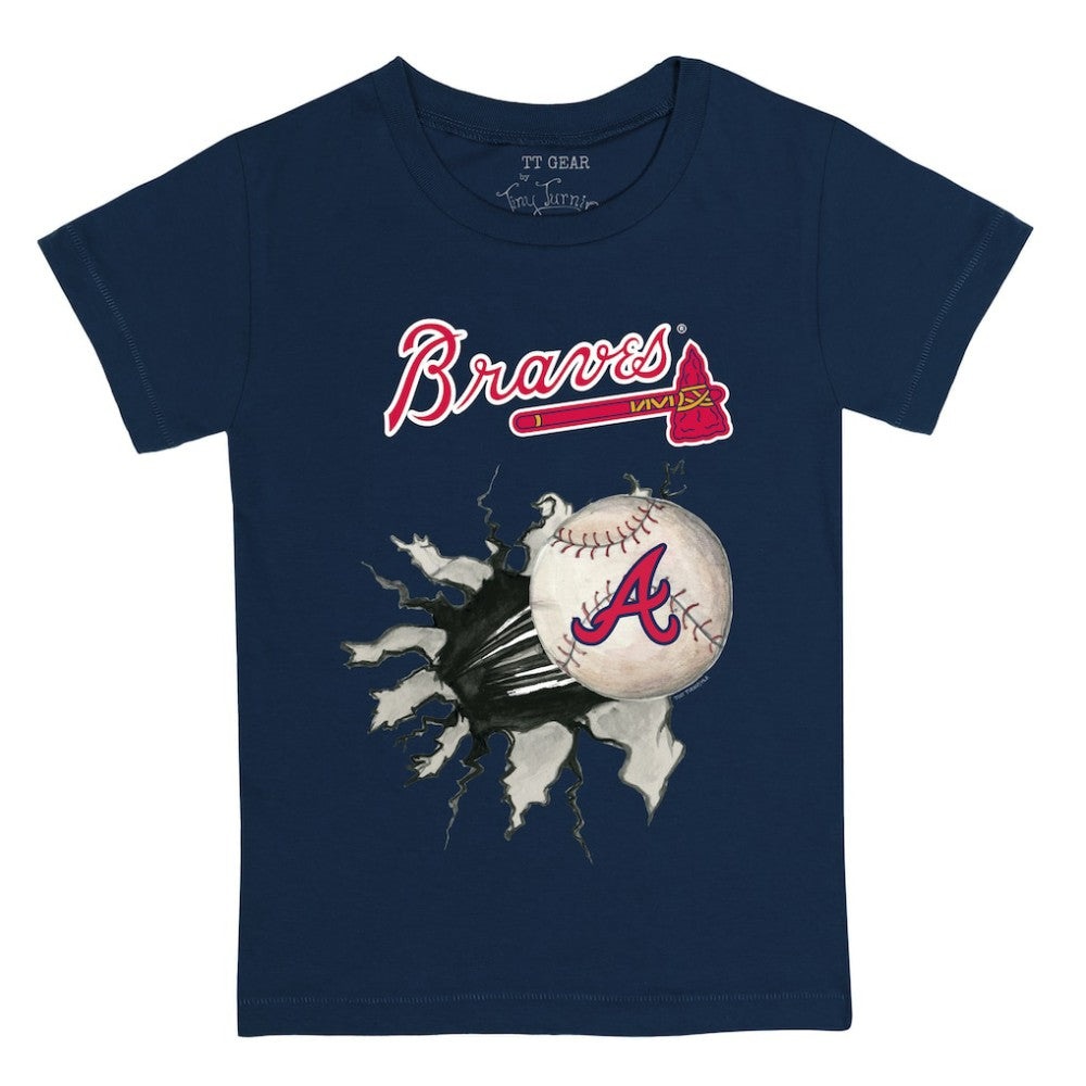 Atlanta Braves Tiny Turnip Youth Baseball Tear T-Shirt - Navy T-shirts