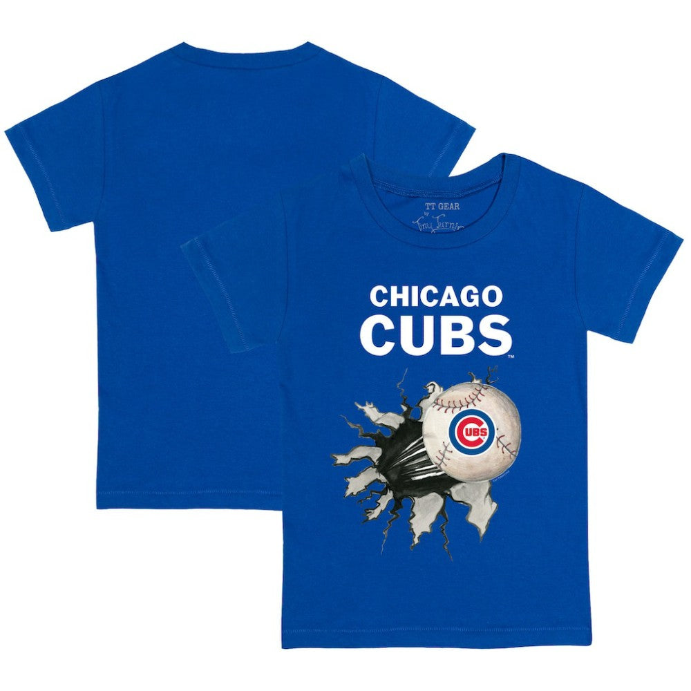 Chicago Cubs Tiny Turnip Youth Baseball Tear T-Shirt - Royal T-shirts