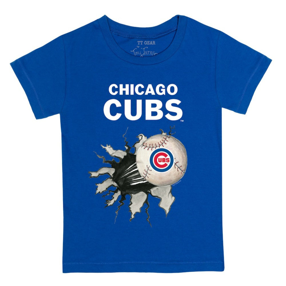 Chicago Cubs Tiny Turnip Youth Baseball Tear T-Shirt - Royal T-shirts