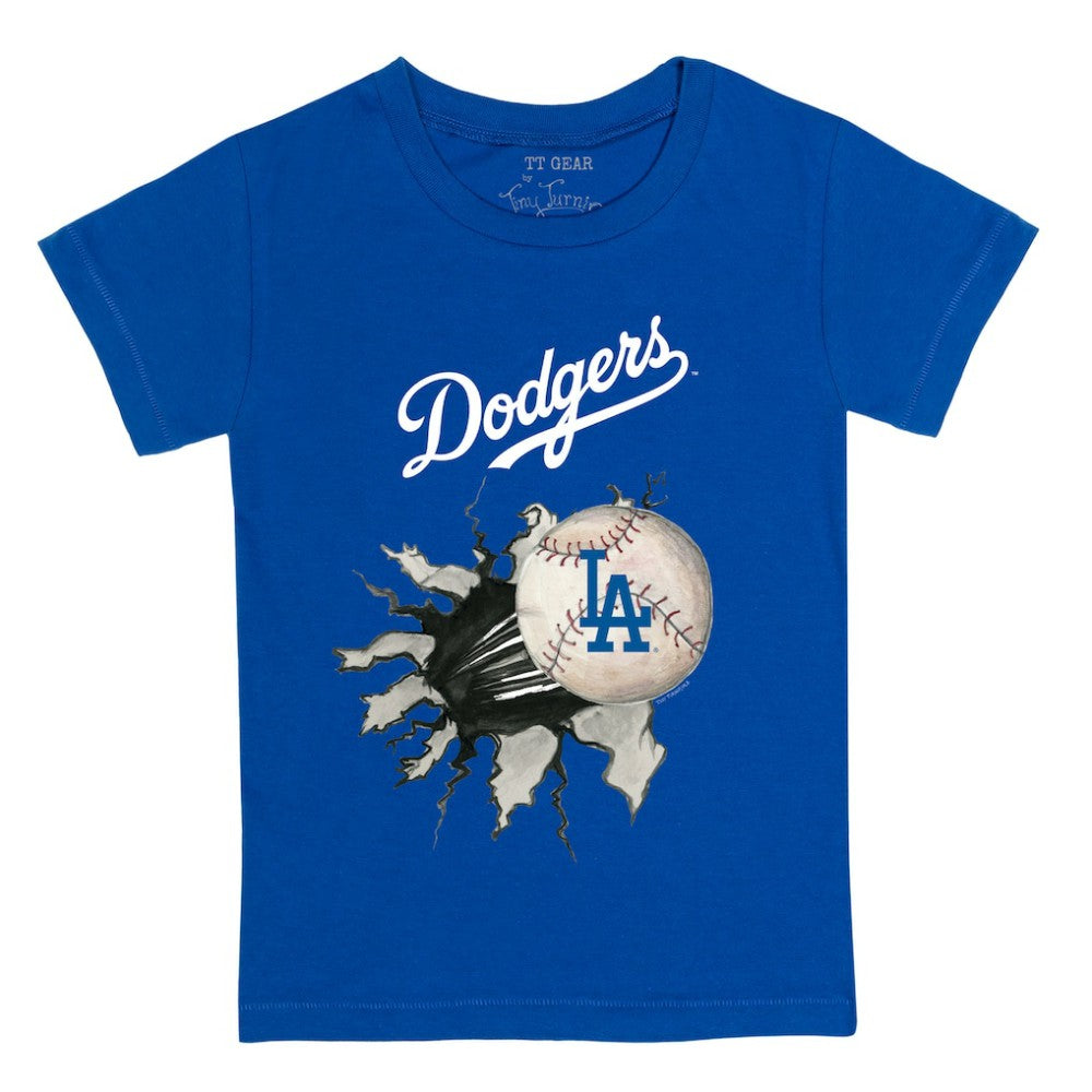 Los Angeles Dodgers Tiny Turnip Youth Baseball Tear T-Shirt - Royal T-shirts