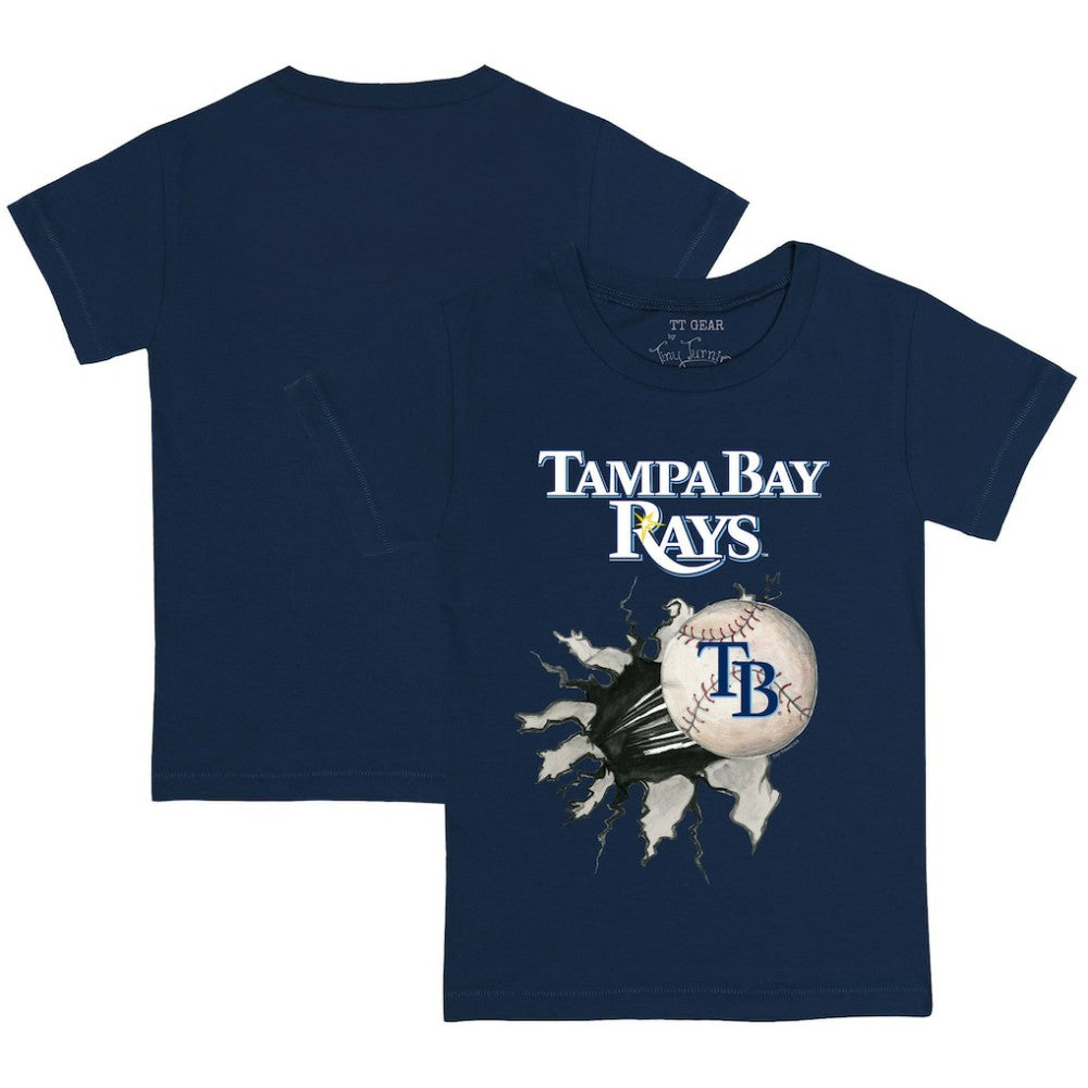 Tampa Bay Rays Tiny Turnip Youth Baseball Tear T-Shirt - Navy T-shirts