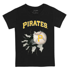 Pittsburgh Pirates Tiny Turnip Youth Baseball Tear T-Shirt - Black T-shirts