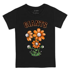 San Francisco Giants Tiny Turnip Youth Blooming Baseballs T-Shirt - Black T-shirts
