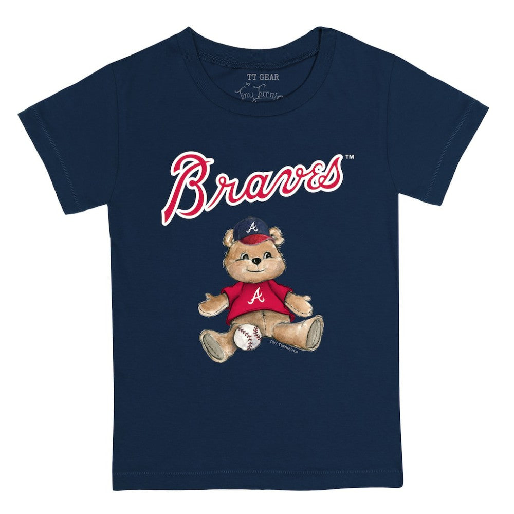Atlanta Braves Tiny Turnip Youth Teddy Boy T-Shirt - Navy T-shirts