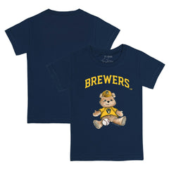 Milwaukee Brewers Tiny Turnip Youth Teddy Boy T-Shirt - Navy T-shirts