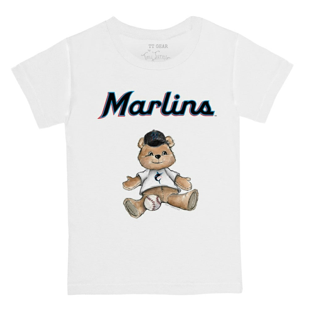 Miami Marlins Tiny Turnip Youth Teddy Boy T-Shirt - White T-shirts