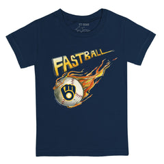 Milwaukee Brewers Tiny Turnip Youth Fastball T-Shirt - Navy T-shirts