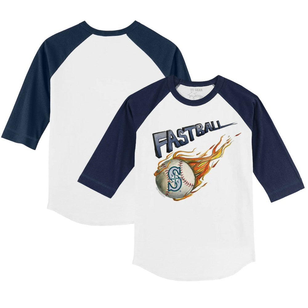 Seattle Mariners Tiny Turnip Youth Fastball 3/4-Sleeve Raglan T-Shirt - White/Navy T-shirts