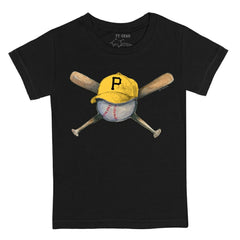 Pittsburgh Pirates Tiny Turnip Youth Hat Crossbats T-Shirt - Black Hats