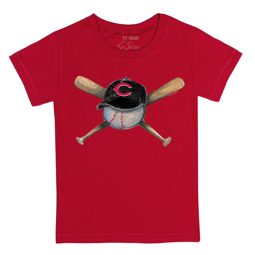 Cincinnati Reds Tiny Turnip Youth Hat Crossbats T-Shirt - Red Hats