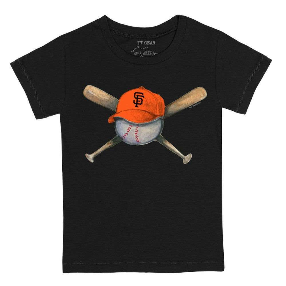 San Francisco Giants Tiny Turnip Youth Hat Crossbats T-Shirt - Black Hats