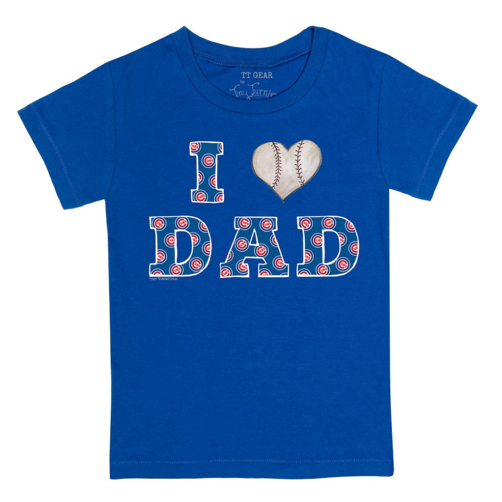 Chicago Cubs Tiny Turnip Youth I Love Dad T-Shirt - Royal T-shirts