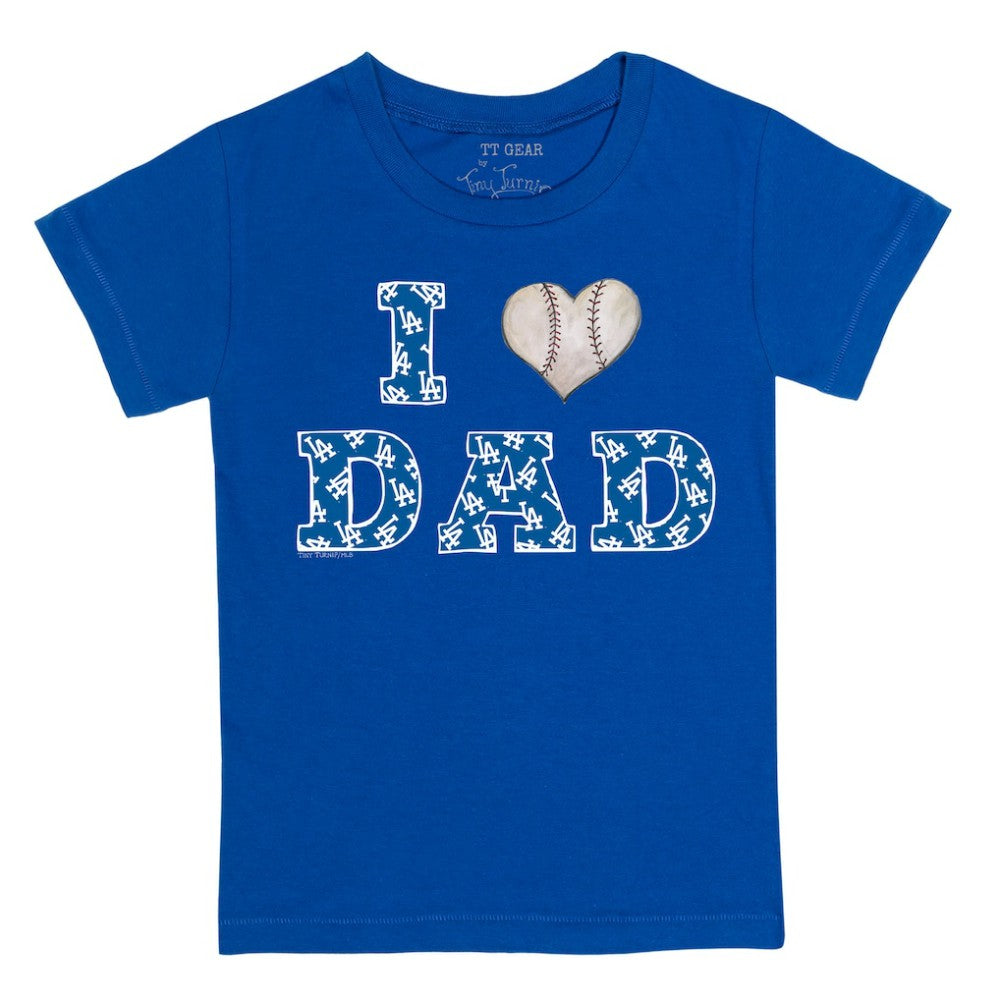 Los Angeles Dodgers Tiny Turnip Youth I Love Dad T-Shirt - Royal T-shirts