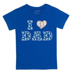 Los Angeles Dodgers Tiny Turnip Youth I Love Dad T-Shirt - Royal T-shirts