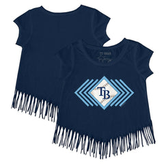 Tampa Bay Rays Tiny Turnip Girls Youth Prism Arrows Fringe T-Shirt - Navy T-shirts