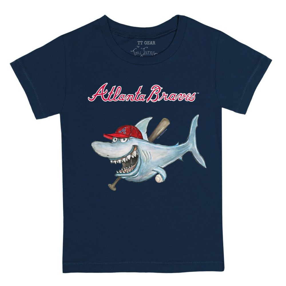 Atlanta Braves Tiny Turnip Youth Shark T-Shirt - Navy T-shirts