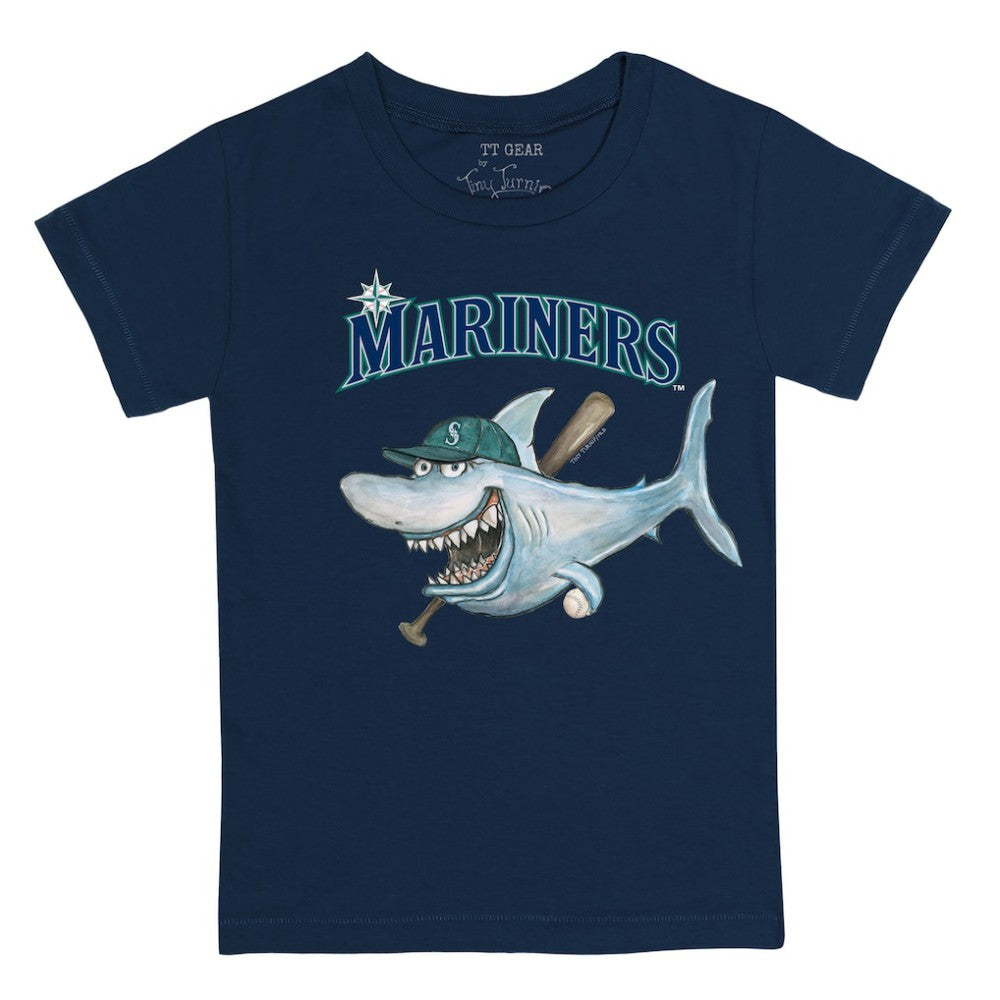 Seattle Mariners Tiny Turnip Youth Shark T-Shirt - Navy T-shirts