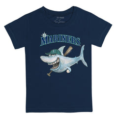 Seattle Mariners Tiny Turnip Youth Shark T-Shirt - Navy T-shirts
