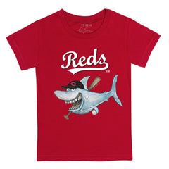 Cincinnati Reds Tiny Turnip Youth Shark T-Shirt - Red T-shirts