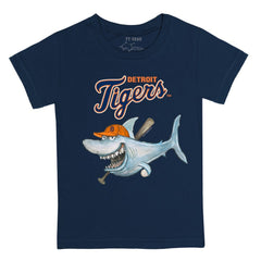 Detroit Tigers Tiny Turnip Youth Shark T-Shirt - Navy T-shirts