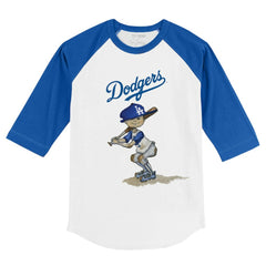 Los Angeles Dodgers Tiny Turnip Youth Slugger 3/4-Sleeve Raglan T-Shirt - White/Royal T-shirts