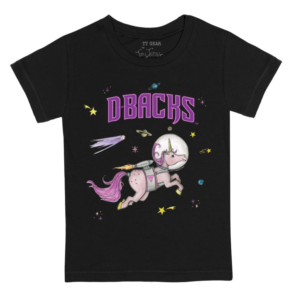 Arizona Diamondbacks Tiny Turnip Youth Space Unicorn T-Shirt - Black T-shirts