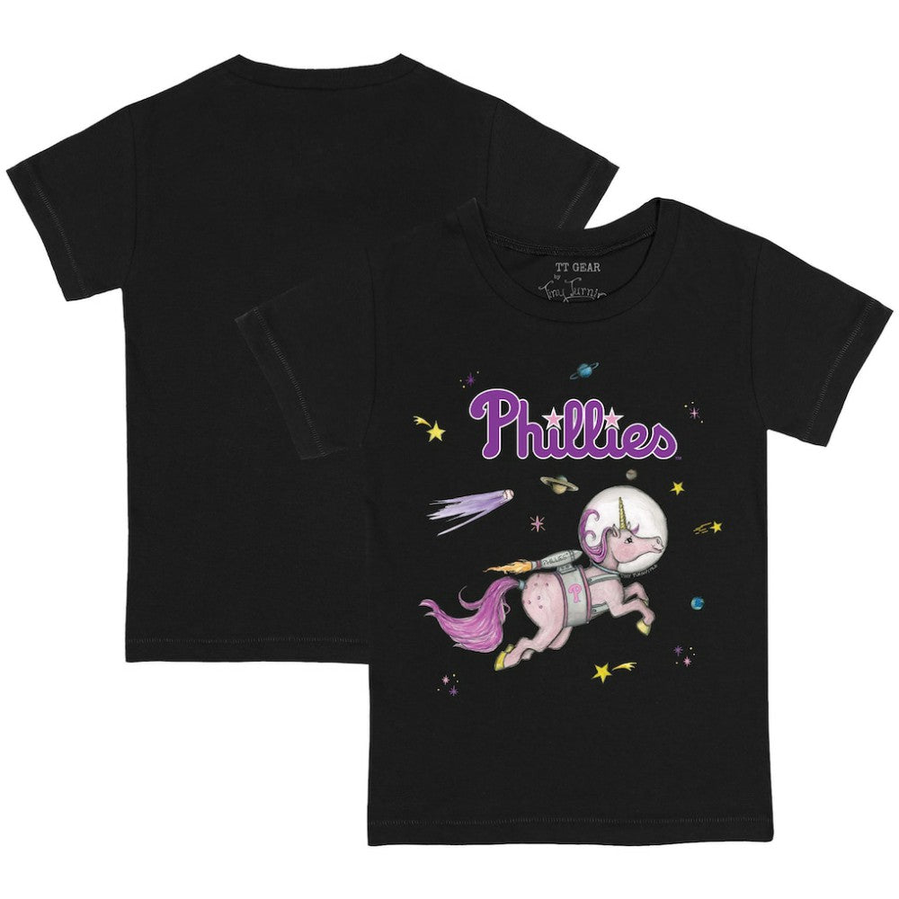 Philadelphia Phillies Tiny Turnip Youth Space Unicorn T-Shirt - Black T-shirts