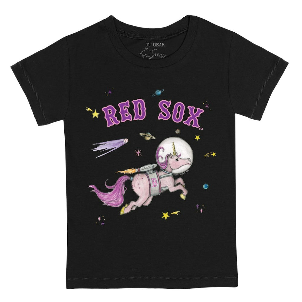 Boston Red Sox Tiny Turnip Youth Space Unicorn T-Shirt - Black T-shirts