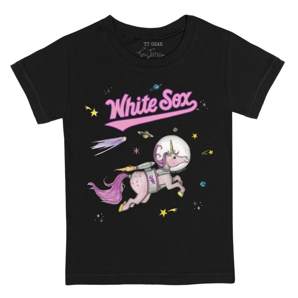 Chicago White Sox Tiny Turnip Youth Space Unicorn T-Shirt - Black T-shirts