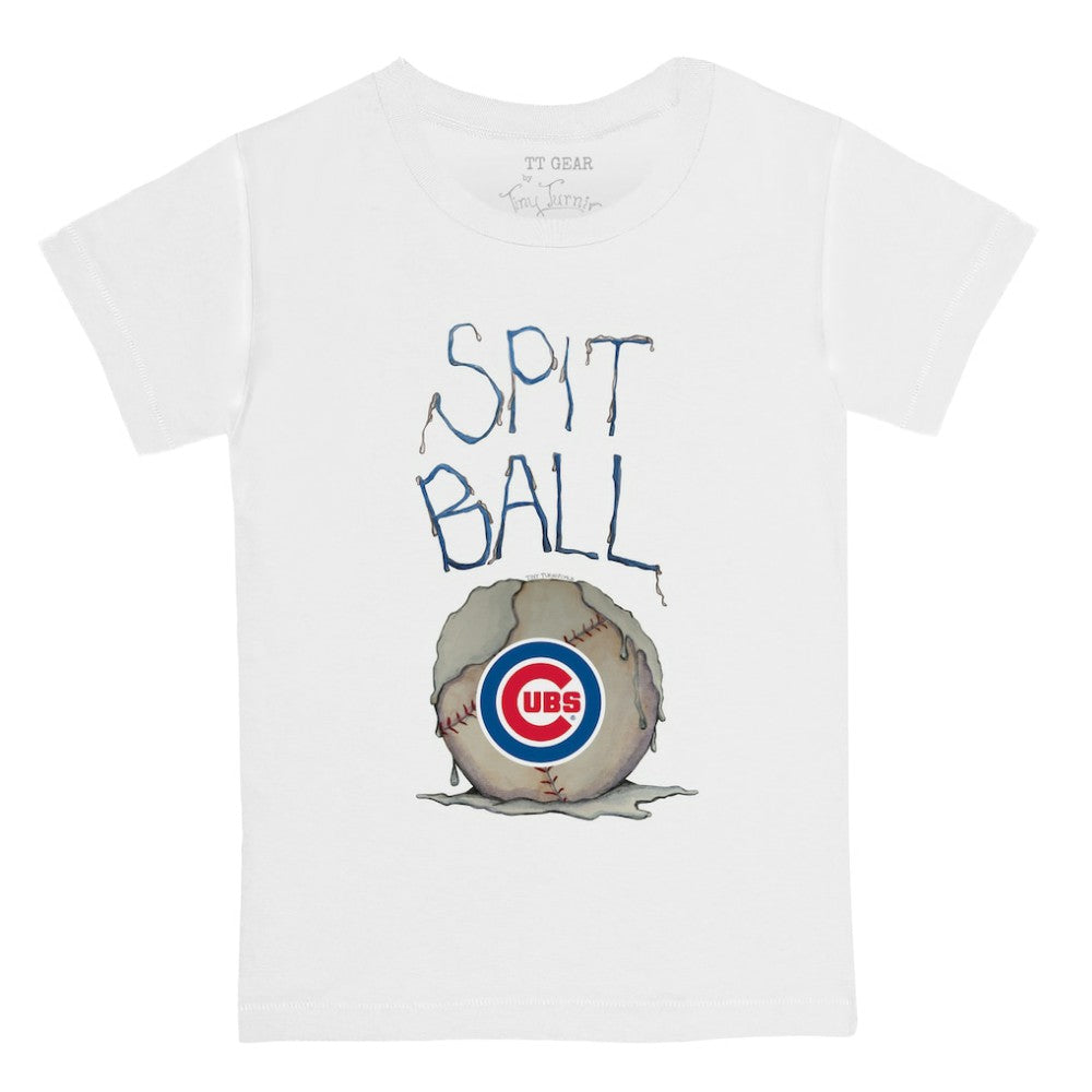 Chicago Cubs Tiny Turnip Youth Spit Ball T-Shirt - White T-shirts