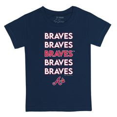 Atlanta Braves Tiny Turnip Youth Stacked T-Shirt - Navy T-shirts
