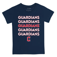 Cleveland Guardians Tiny Turnip Youth Stacked T-Shirt - Navy T-shirts