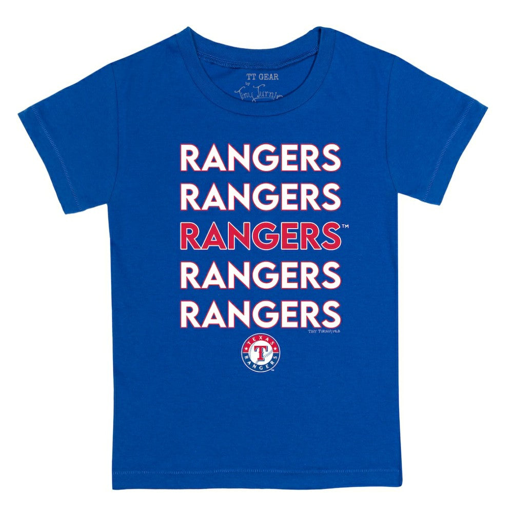 Texas Rangers Tiny Turnip Youth Stacked T-Shirt - Royal T-shirts