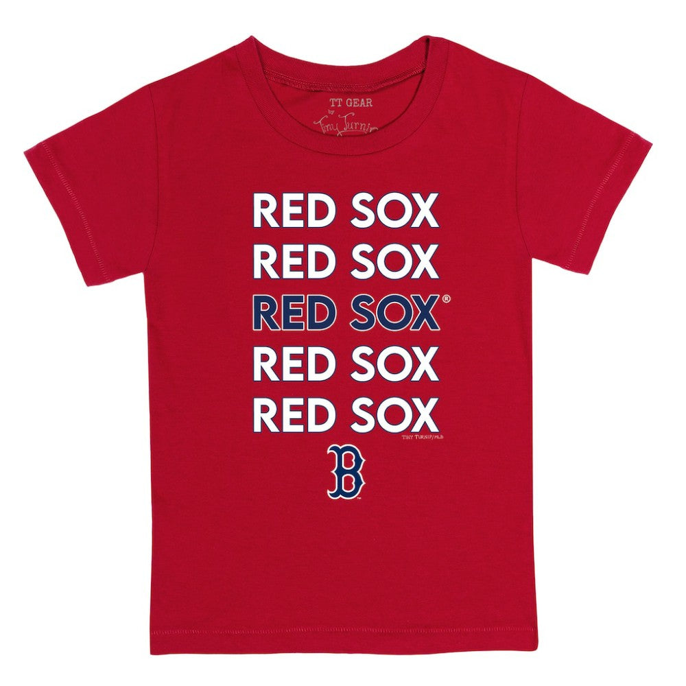 Boston Red Sox Tiny Turnip Youth Stacked T-Shirt - Red T-shirts