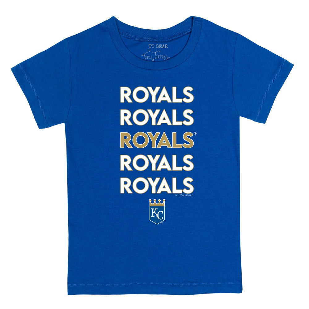 Kansas City Royals Tiny Turnip Youth Stacked T-Shirt - Royal T-shirts