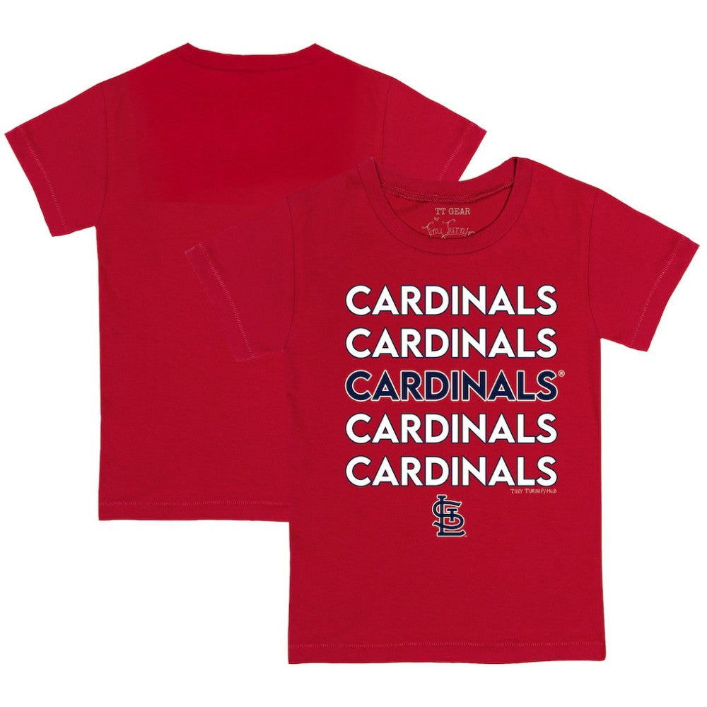 St. Louis Cardinals Tiny Turnip Youth Stacked T-Shirt - Red T-shirts