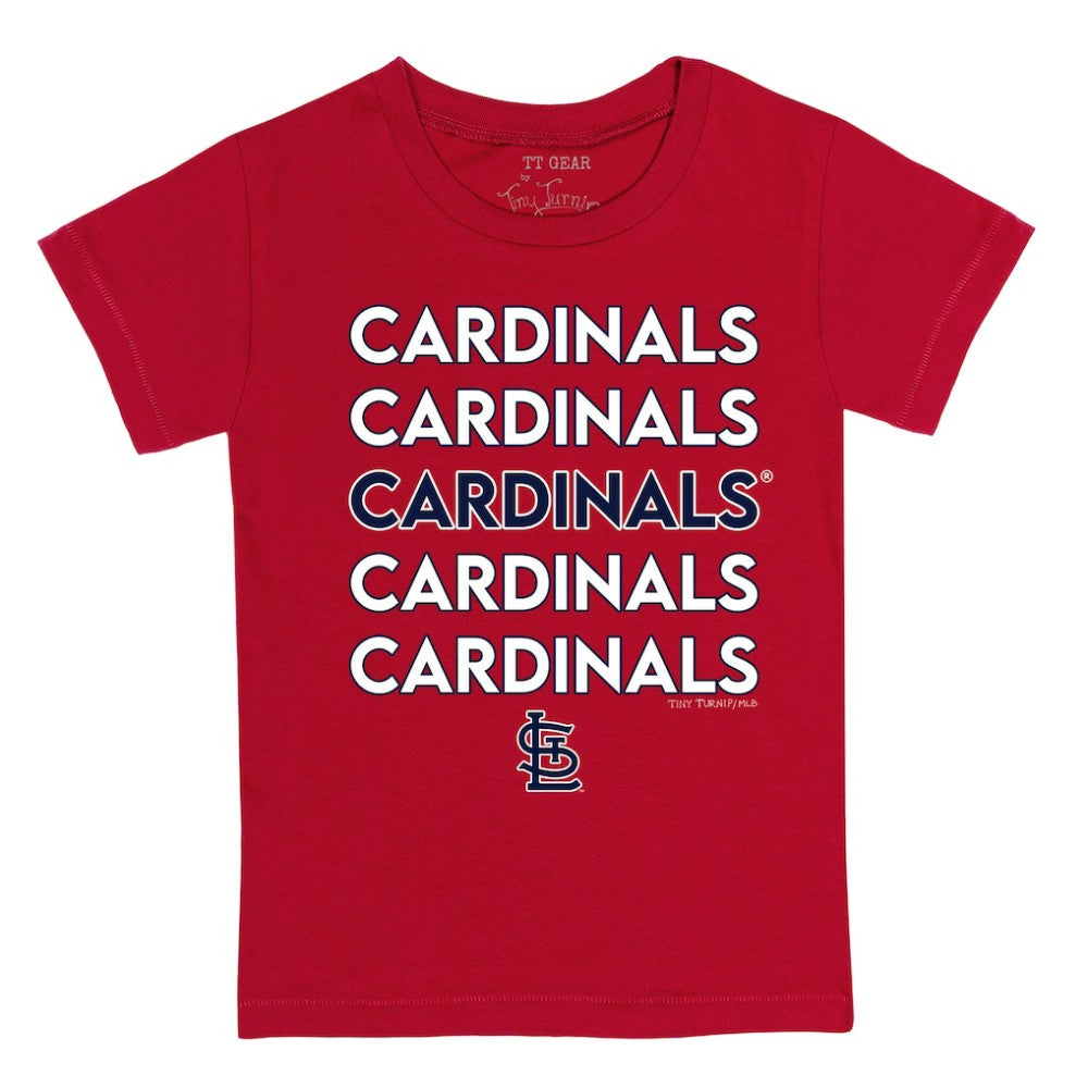 St. Louis Cardinals Tiny Turnip Youth Stacked T-Shirt - Red T-shirts