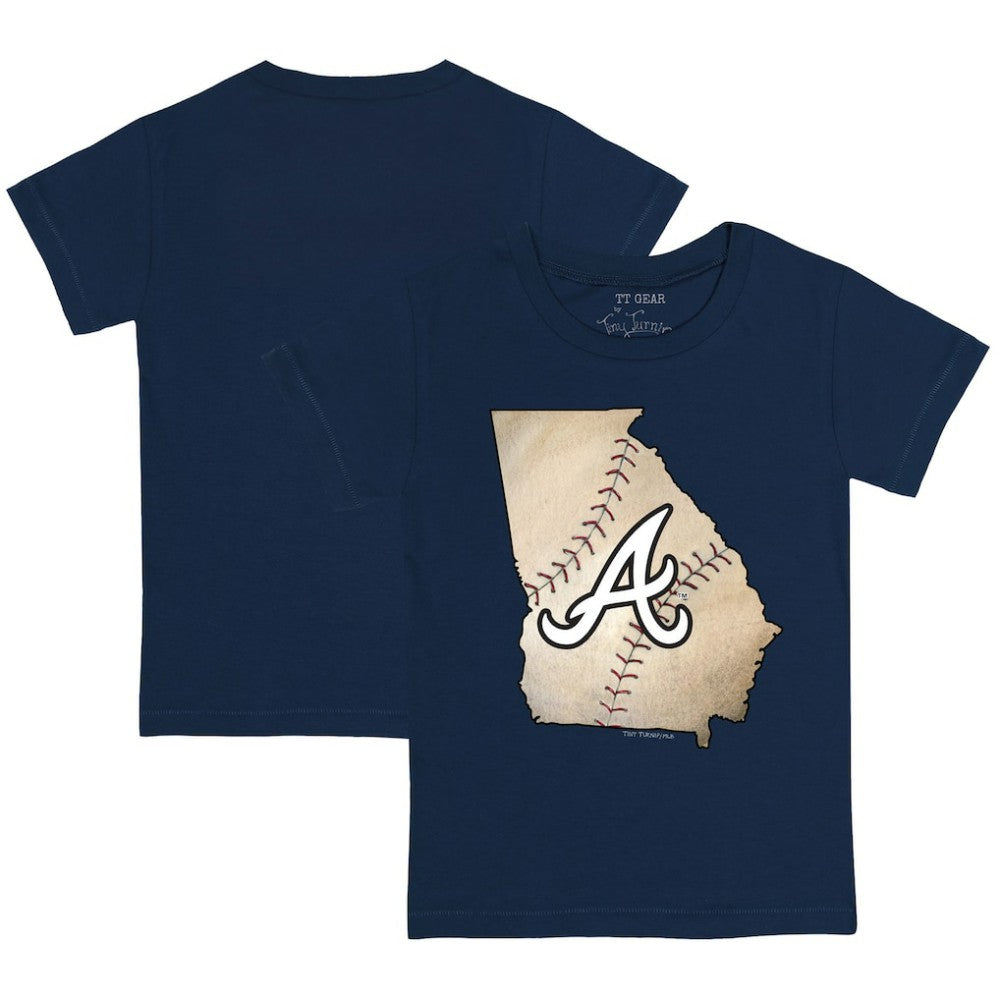 Atlanta Braves Tiny Turnip Youth State Outline T-Shirt - Navy T-shirts