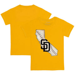 San Diego Padres Tiny Turnip Youth State Outline T-Shirt - Gold T-shirts