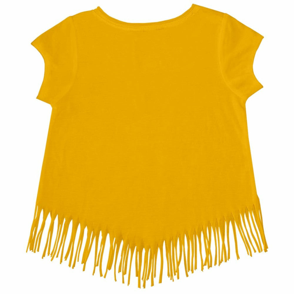 San Diego Padres Tiny Turnip Girls Youth Stitched Baseball Fringe T-Shirt - Gold T-shirts