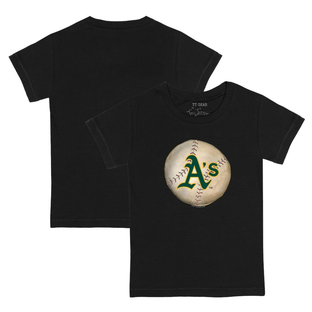 Athletics Tiny Turnip Youth Stitched Baseball T-Shirt - Black T-shirts