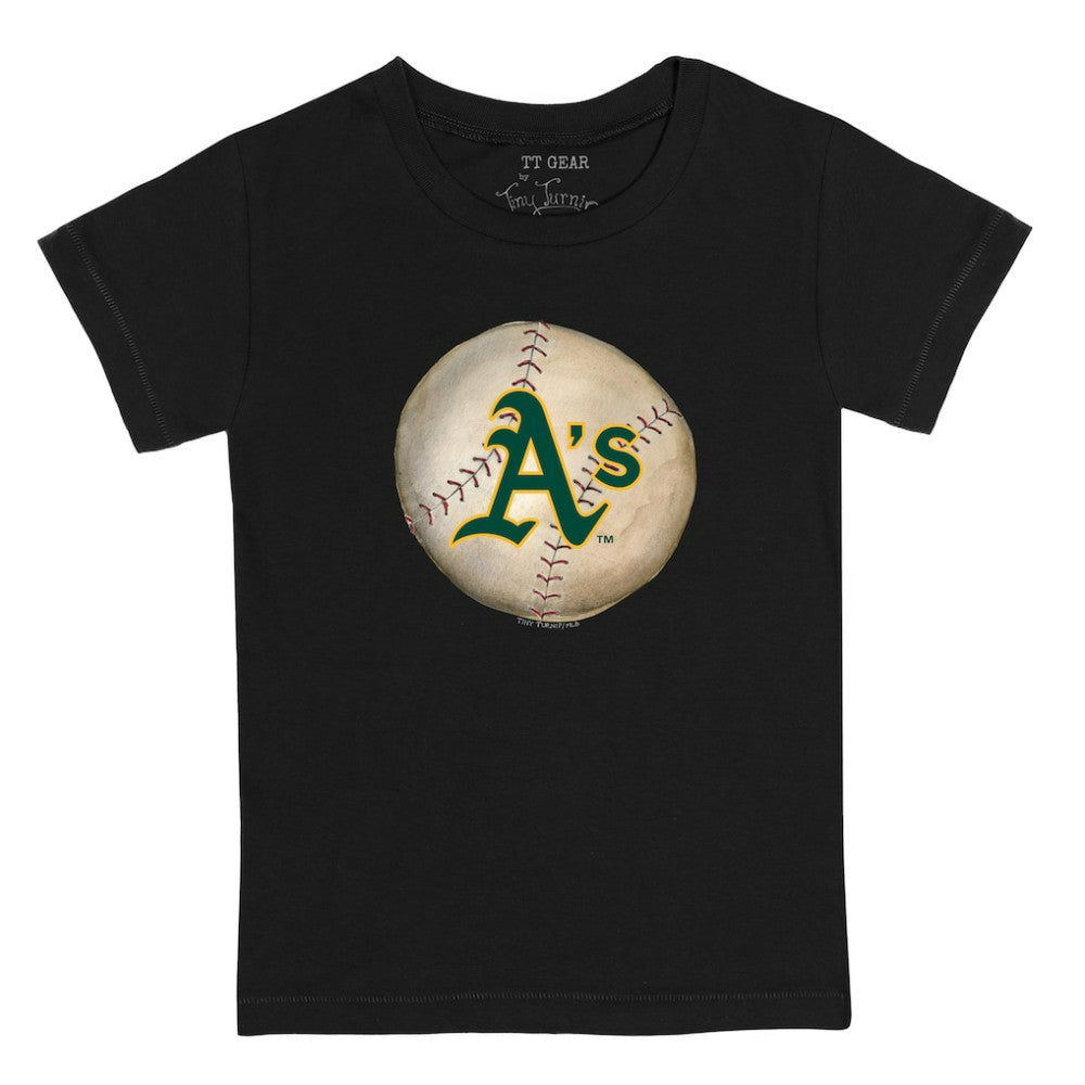 Athletics Tiny Turnip Youth Stitched Baseball T-Shirt - Black T-shirts