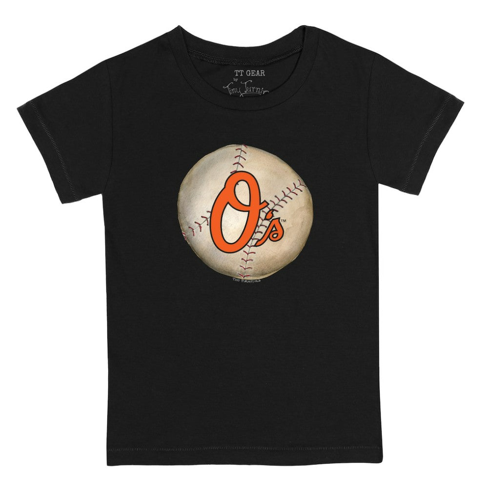 Baltimore Orioles Tiny Turnip Youth Stitched Baseball T-Shirt - Black T-shirts